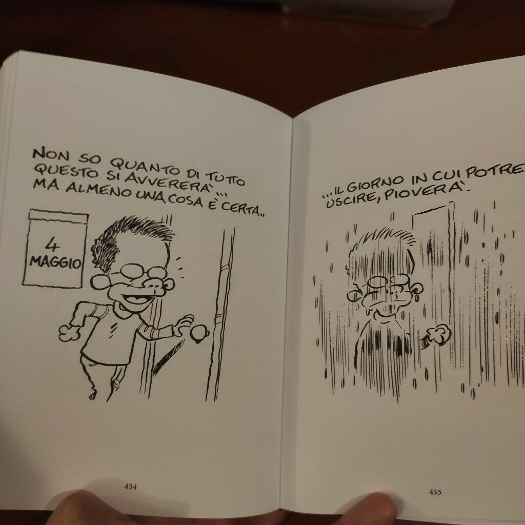 Leo Ortolani Andrà tutto bene libro vignette finali uscita da lockdown con pioggia 