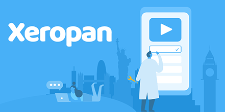 xeropan app per imparare l'inglese logo blu e bianco 